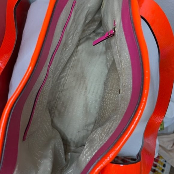 Kate Spade Fun Orange Pink Shoulder Bag - Picture 12 of 16